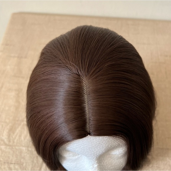12” Brown Natural Looking Middle Parted Short Synthetic Heat Resistant Wig - Picture 6 of 13
